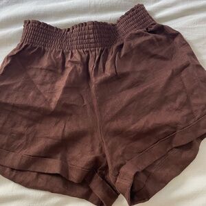 Brown Reformation Linen shorts